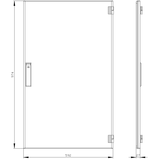 SIVACON compartment door. right. IP40. H 1000 mm. W 600 mm. protection class 1