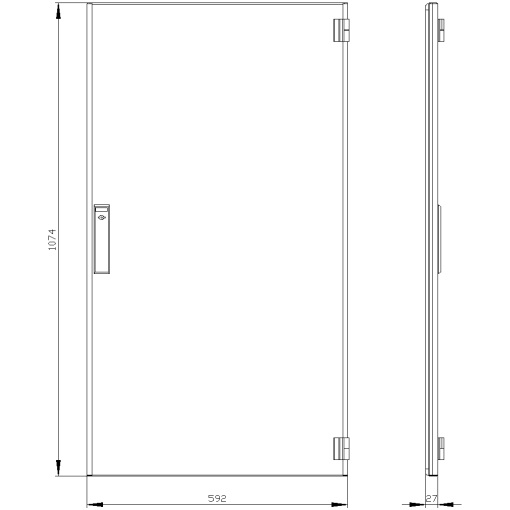SIVACON compartment door. right. IP40. H 1100 mm. W 600 mm. protection class 1