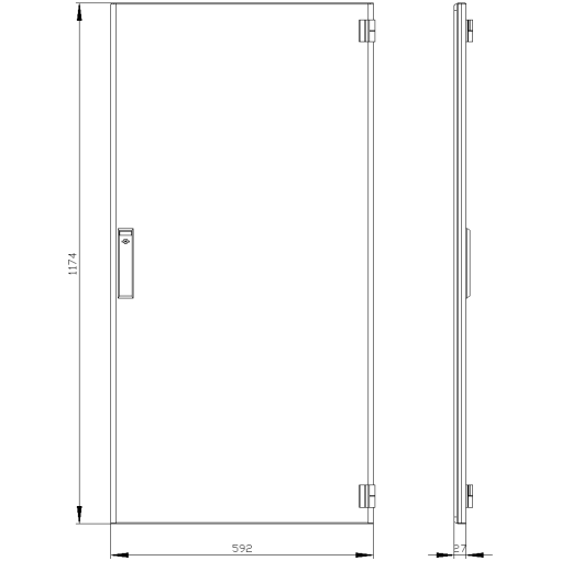 SIVACON compartment door. right. IP40. H 1200 mm. W 600 mm. protection class 1
