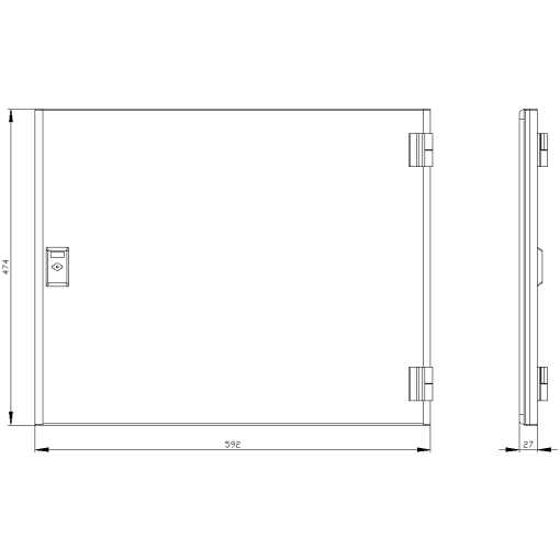 SIVACON compartment door. right. IP40. H 500 mm. W 600 mm. protection class 1