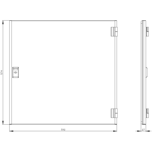 SIVACON compartment door. right. IP40. H 600 mm. W 600 mm. protection class 1