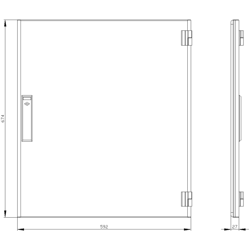SIVACON compartment door. right. IP40. H 700 mm. W 600 mm. protection class 1