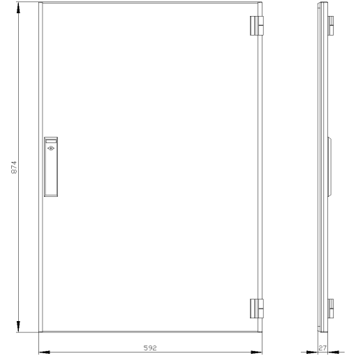 SIVACON compartment door. right. IP40. H 900 mm. W 600 mm. protection class 1