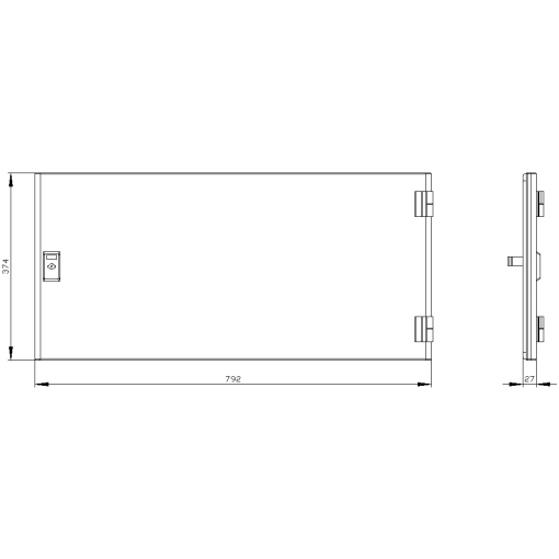 SIVACON compartment door. right. IP40. H 400 mm. W 800 mm. protection class 1