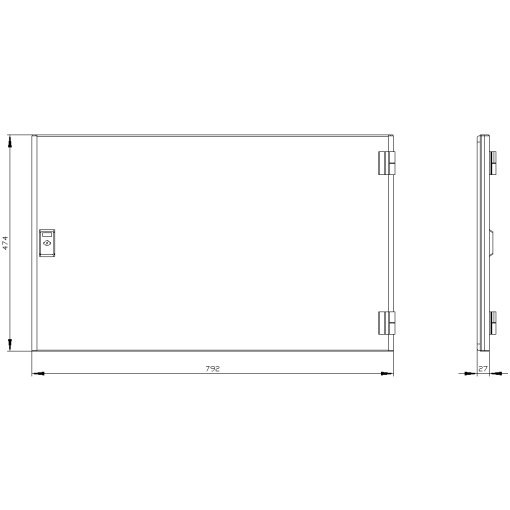 SIVACON compartment door. right. IP40. H 500 mm. W 800 mm. protection class 1