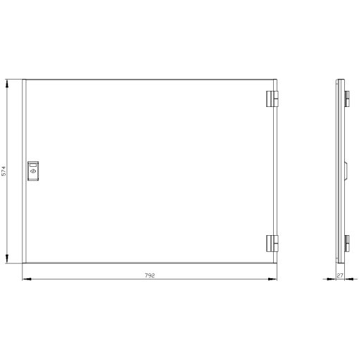 SIVACON compartment door. right. IP40. H 600 mm. W 800 mm. protection class 1