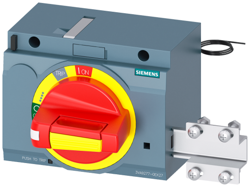 Front mounted rotary operator EMERG. OFF, door interlocking IEC IP3040 for 3...
