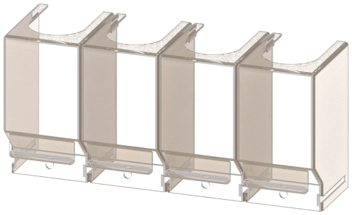 Accessory for 3KC4, 3KC8 terminal covers 1-pole for 630 A containing 4 units