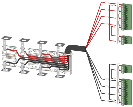 Accessory for 3KC8 power supply cable for lower connection 4-pole
