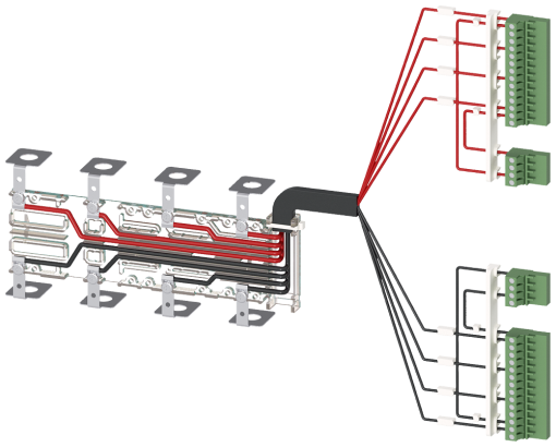 Accessory for 3KC8 power supply cable for lower connection 4-pole