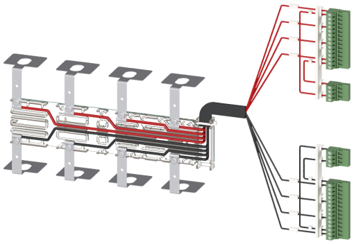 Accessory for 3KC8 power supply cable for lower connection 4-pole