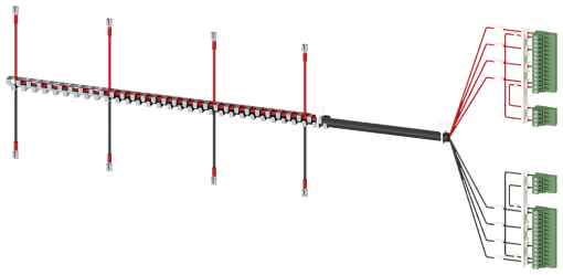Accessory for 3KC8 power supply cable for lower connection 4-pole