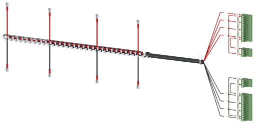 Accessory for 3KC8 power supply cable for lower connection 4-pole