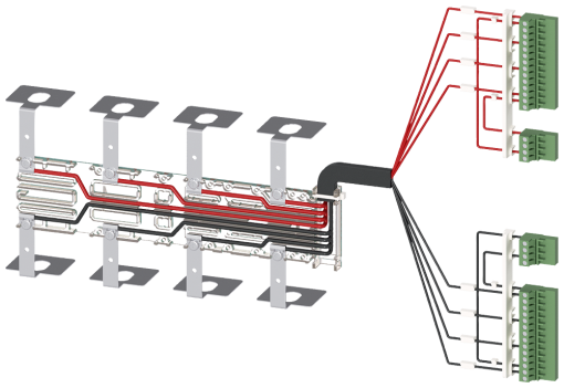 Accessory for 3KC8 power supply cable for upper connection 4-pole