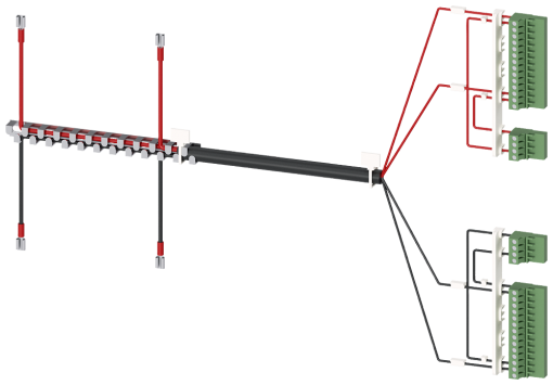 Accessory for 3KC8 power supply cable for upper connection 2-pole