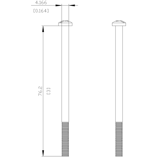 mounting screw kit comprises 2 screws and nuts, inch thread No. 8-32 UNC x 3"...