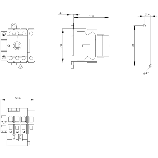 Switch disconnector 3LD3, Iu 40 A main control switch 3-pole  N