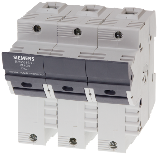 SENTRON, fuse holder, class J, 3-pole, In 30 A, Un AC 600 V