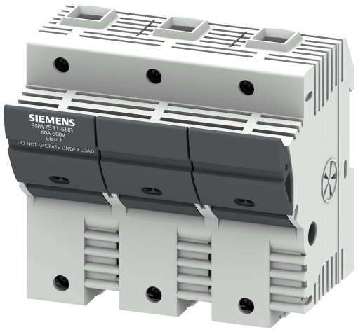 SENTRON, fuse holder, class J, 3-pole, In 60 A, Un AC 600 V
