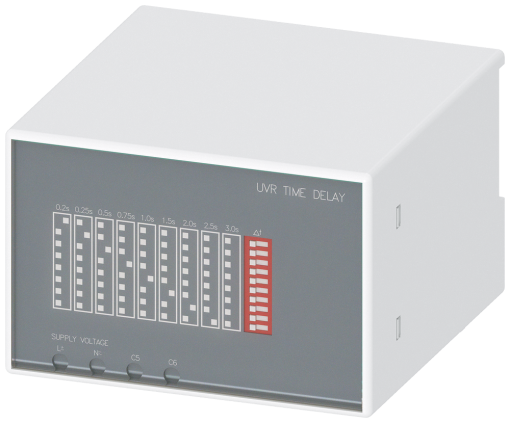 Time-delay device adjustable for undervoltage release UVR 60 V ACDC