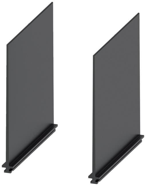 Phase barriers H100 mm for 3-pole, 4 units for fixed-mounted breaker Ue >...