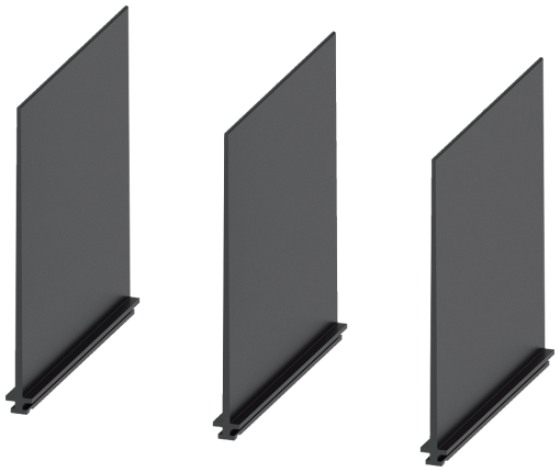 Phase barriers H100 mm for 4-pole, 6 units for fixed-mounted breaker Ue >...