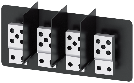 Front, broadened main terminal pieces for mounting on front terminal