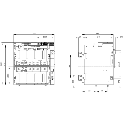 Guide frame for 3WL10 - 4-pole rear vertical terminal