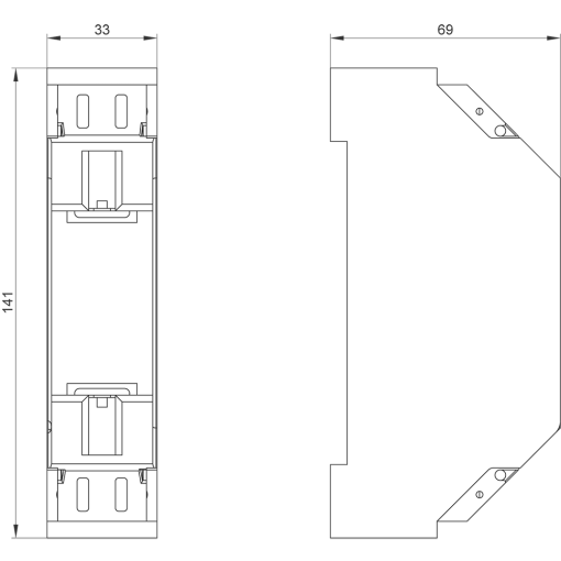 ISO cover IP2X size 00 for LV HRC fuse base size 00