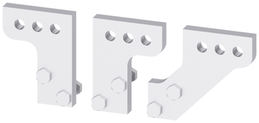 Front, broadened main terminal pieces for mounting