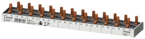 Compact pin busbar, 10 mm2, connection 1PN 12x compact device 1 MW