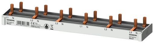 Compact pin busbar, 10 mm2, connection 3PN 6x AFDD 5SM6  6x compact device