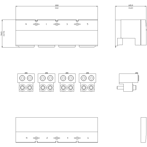 circular conduc. terminal TA4.1 2 x 400 kcmil750 kcmil with aux. conductor v...