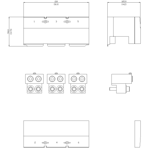 circular conduc. terminal TA4.1 2 x 400 kcmil750 kcmil with aux. conductor v...