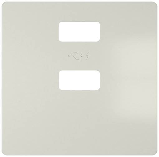 DELTA i-system cover plate for double USB charger vertical, titanium white