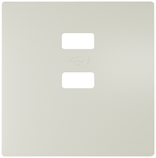 DELTA style cover plate for double USB charger vertical, titanium white