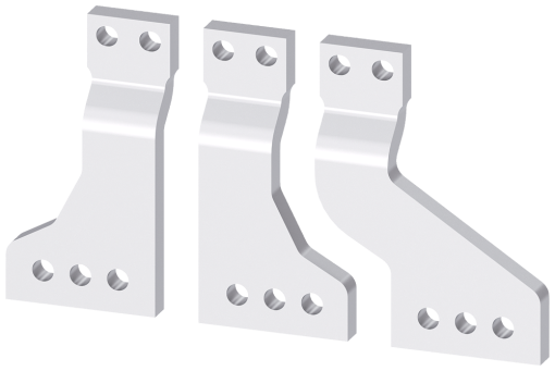 Front, broadened main terminal pieces for mounting on front