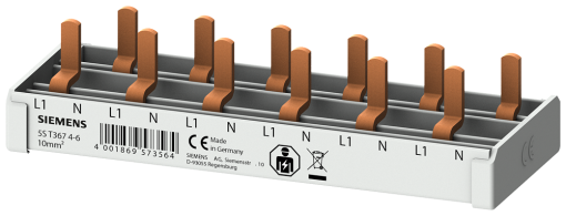 Compact pin busbar, 10 mm2, connection 1PN 6x compact device 1 MW