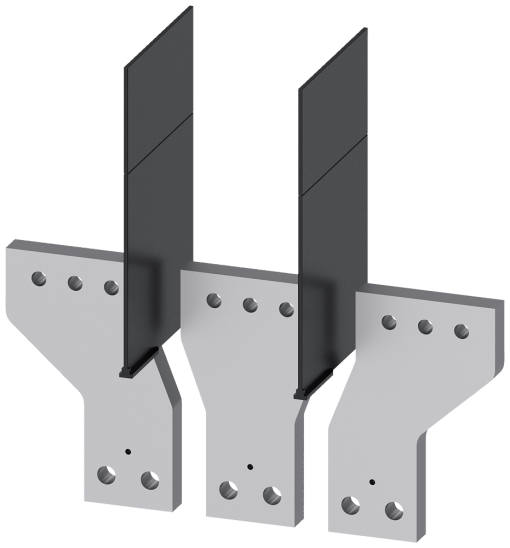 Front bus connectors broadened, 3 units, accessory for 3VA1525 1000