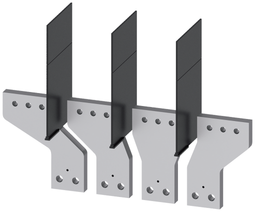 Front bus connectors broadened, 4 units, accessory for 3VA1525 1000