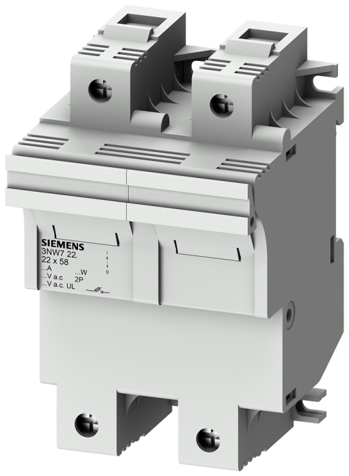 SENTRON, cylindrical fuse holder, 22 x 58 mm, 2-pole, In 100 A, Un AC 690 V