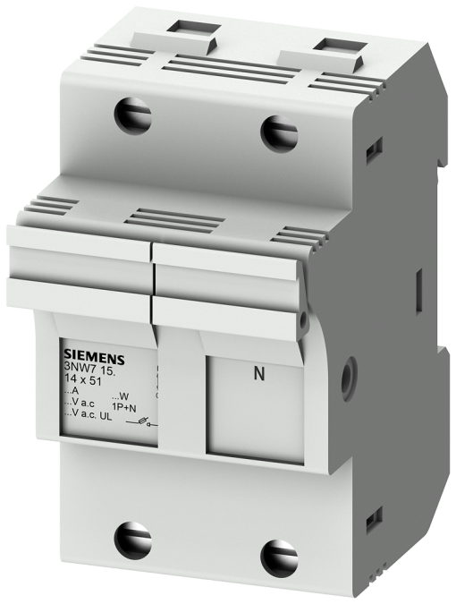 SENTRON, cylindrical fuse holder, 14 x 51 mm, 1PN, In 50A, Un AC 690 V