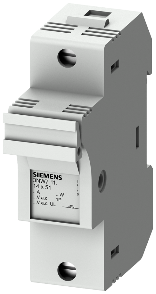 SENTRON, cylindrical fuse holder, 14 x 51 mm, 1-pole, In 50A, Un AC 690 V