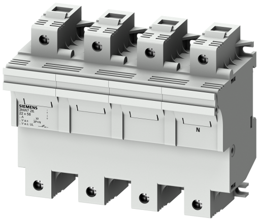 SENTRON, cylindrical fuse holder, 22 x 58 mm, 3PN, In 100 A, Un AC 690 V