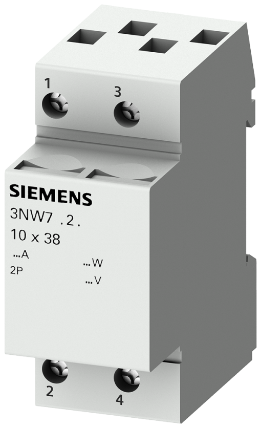 SENTRON, cylindrical fuse holder, 10 x 38 mm, 2-pole, In 32A, Un AC 690 V