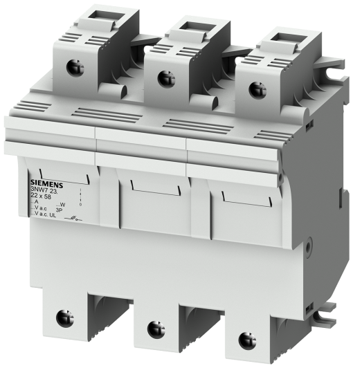 SENTRON, cylindrical fuse holder, 22 x 58 mm, 3-pole, In 100 A, Un AC 690 V