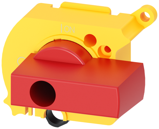 Supplementary handle for door mounted rotary operator, redyellow,  30 A up t...