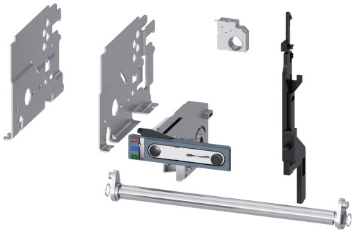 Conversion kit for converting fixed-mounted circuit breakers into withdrawabl...