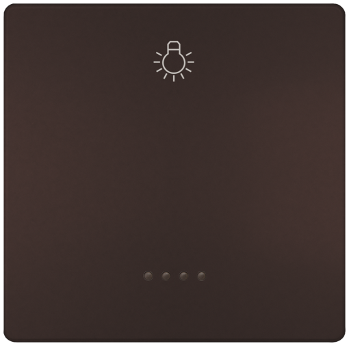 DELTA style rocker with window and light symbol, chocolate