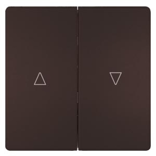 DELTA style rocker double with shutterblind UpDown symbols, chocolate
